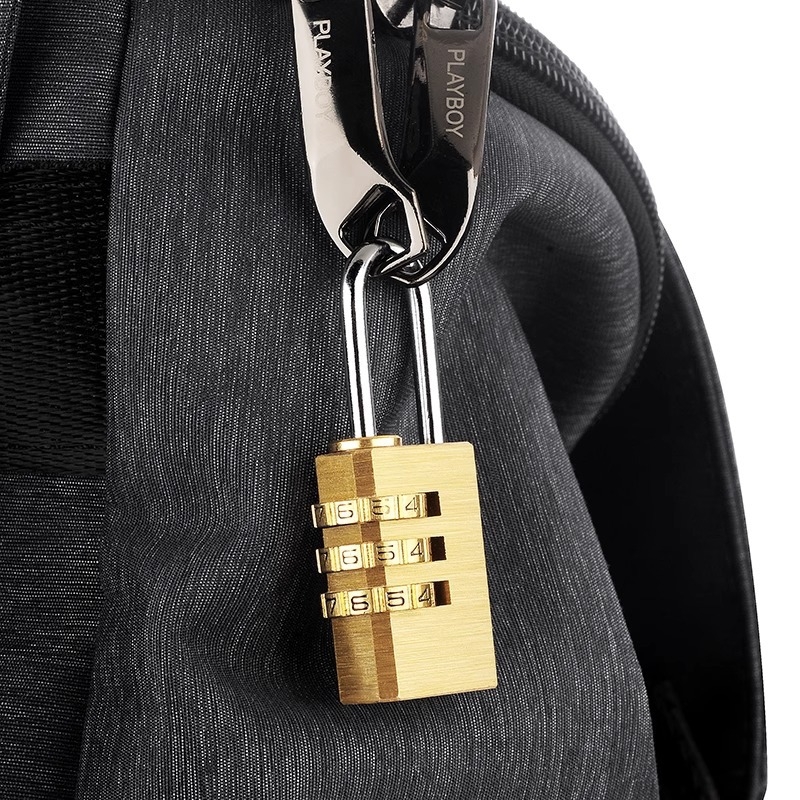 Lacăt cu 4 cifre din cupru sau aliaj de zinc pentru dulapuri, bagaje și sertare — mic lacăt mecanic, stil modern minimalist, materiale: cupru sau aliaj de zinc