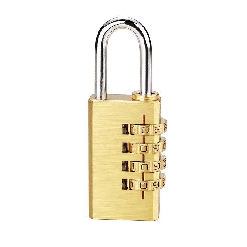 Lacăt cu 4 cifre din cupru sau aliaj de zinc pentru dulapuri, bagaje și sertare — mic lacăt mecanic, stil modern minimalist, materiale: cupru sau aliaj de zinc