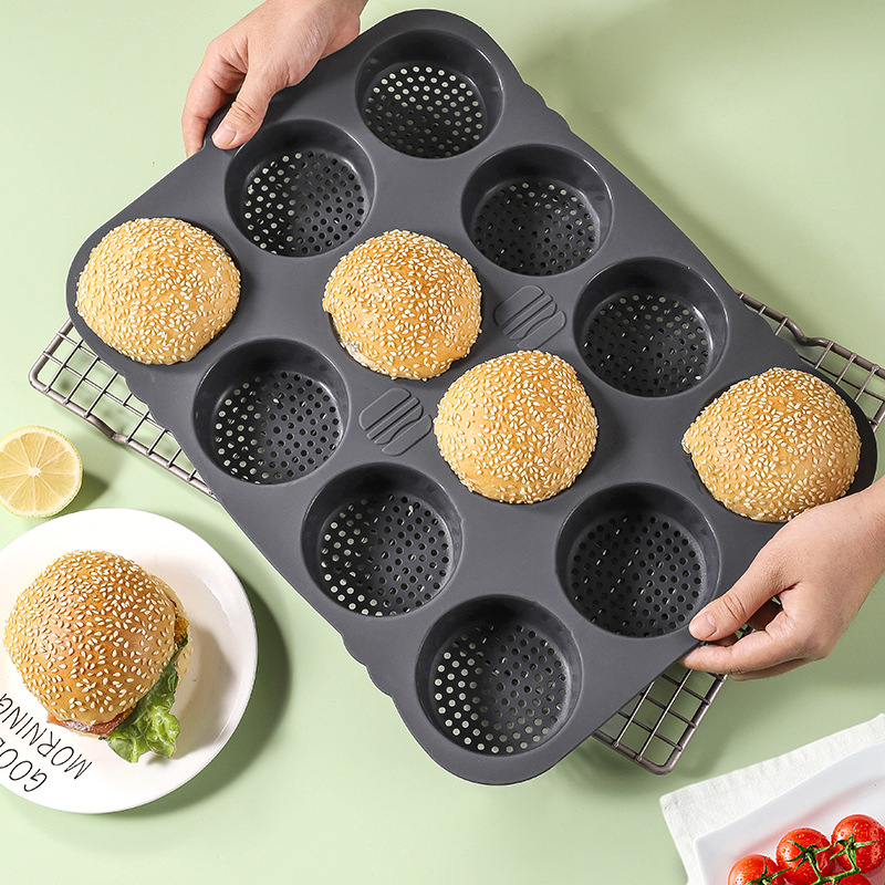 Set de forme din silicon pentru pâine, 12 buc., antiaderent, formă rotundă, pentru coacere acasă - Zilan Ya