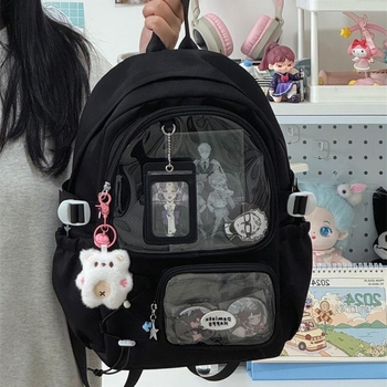 Japanski stil školska torba za djevojčice, Mori Kei, svježi originalni dizajn, prozirna, kompatibilna s 12-inčnim prijenosnim računalom
