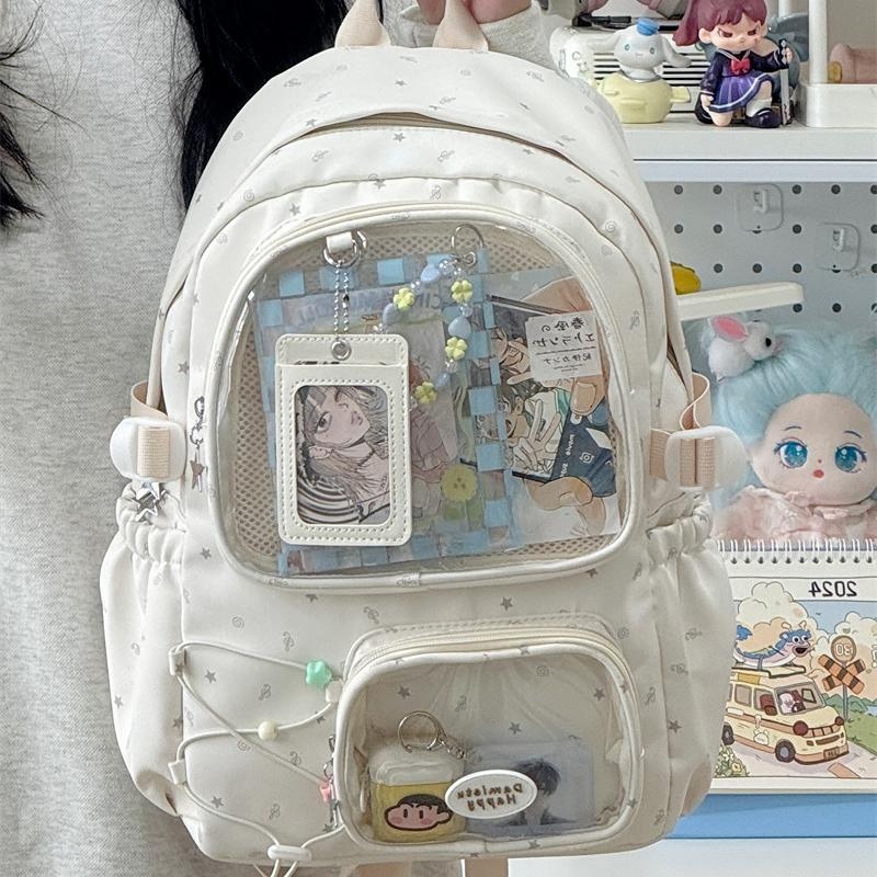 Japanski stil školska torba za djevojčice, Mori Kei, svježi originalni dizajn, prozirna, kompatibilna s 12-inčnim prijenosnim računalom