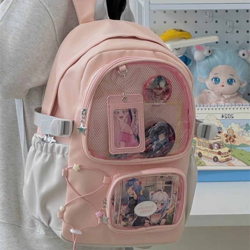 Japanski stil školska torba za djevojčice, Mori Kei, svježi originalni dizajn, prozirna, kompatibilna s 12-inčnim prijenosnim računalom