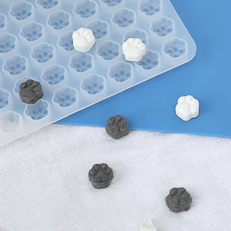 Macska tapp mintázatú tortaforma, szilikonforma, Diy72 sorozat, epoxigyanta kompatibilis