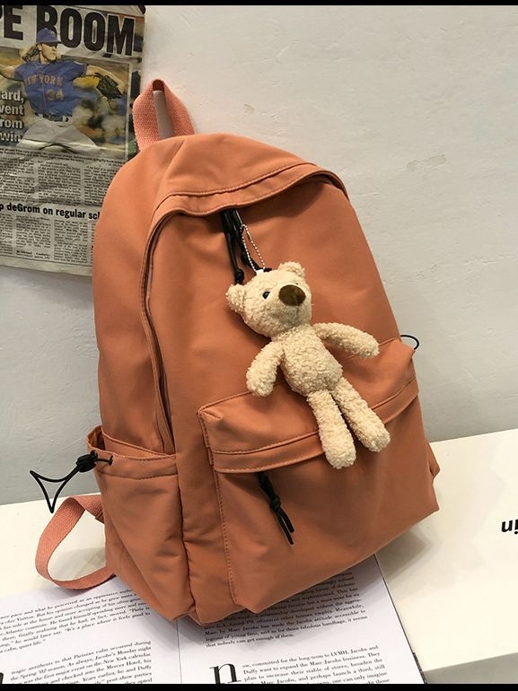 Egyszínű koreai stílusú, egyszerű hátizsák diákoknak, nylonból, kapacitás 20–35 l, kopásálló, 15 hüvelykes laptopnak megfelelő, iskola és utazás.