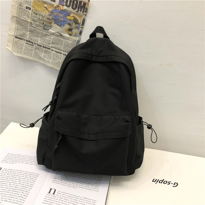 Egyszínű koreai stílusú, egyszerű hátizsák diákoknak, nylonból, kapacitás 20–35 l, kopásálló, 15 hüvelykes laptopnak megfelelő, iskola és utazás.