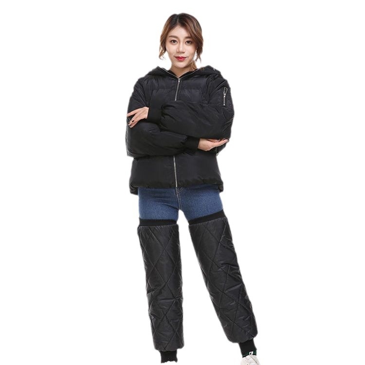 Sportos térdvédők hosszabb rögzítőpánttal, fleece-béléses téli melegen tartás, uniszex felnőtteknek