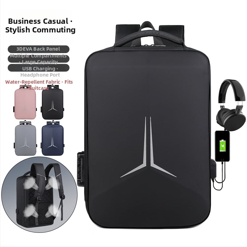 JANPAR Ruksak s tvrdim kućištem, 36-55L, anti-theft, s priključkom za punjenje, Oxford tkanina, za poslovna putovanja, unisex