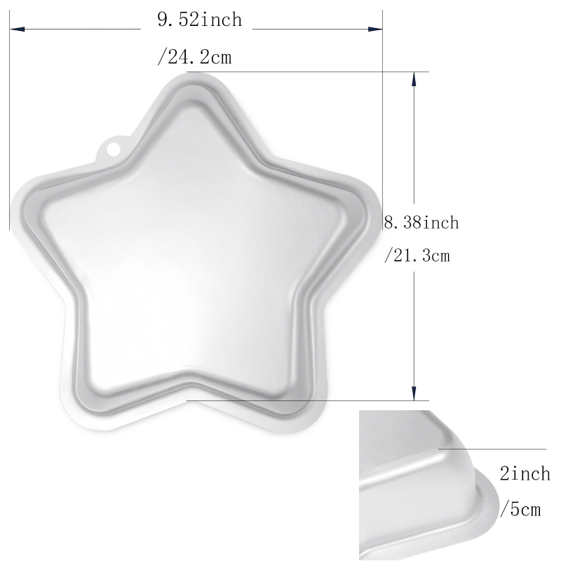 Aluminijska kalupa za tortu u obliku petokrake zvijezde, nepravilnog oblika, za DIY torte