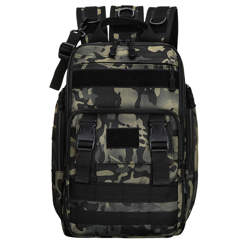 Unisex sportski ruksak s crossbody i dvostrukim ramenskim remenima, poliester, pogodan za planinarenje, kampiranje i ribolov