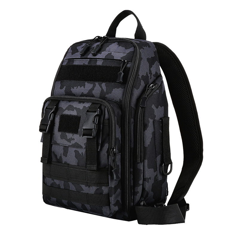 Unisex sportski ruksak s crossbody i dvostrukim ramenskim remenima, poliester, pogodan za planinarenje, kampiranje i ribolov