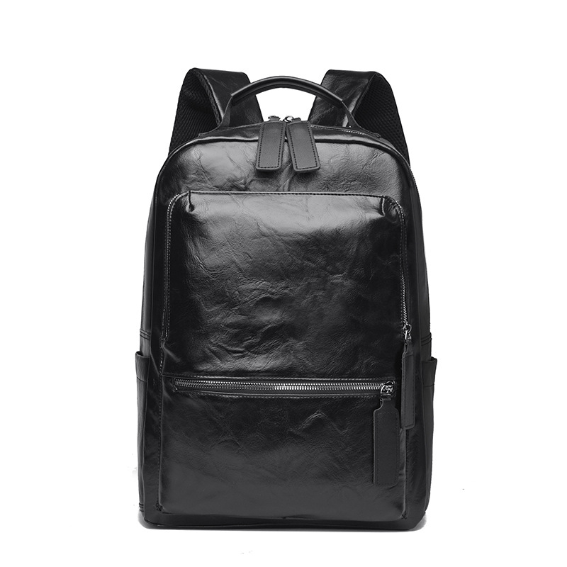 Pánsky PU batoh na 15-palcový notebook, objem 20–35L, mestský minimalistický dizajn, zakrivené ramenné popruhy