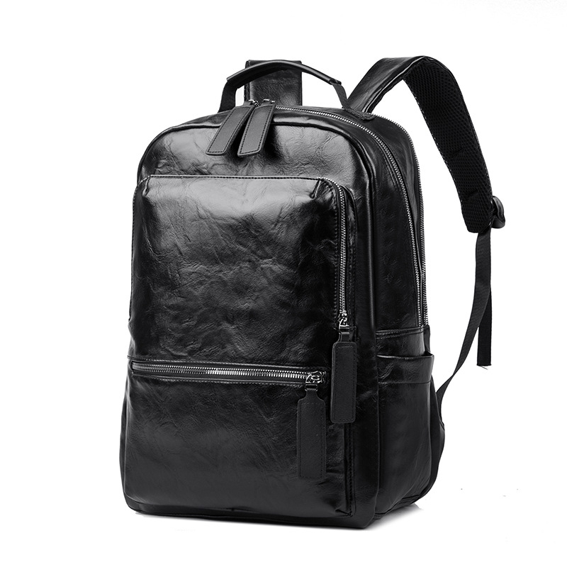 Pánsky PU batoh na 15-palcový notebook, objem 20–35L, mestský minimalistický dizajn, zakrivené ramenné popruhy