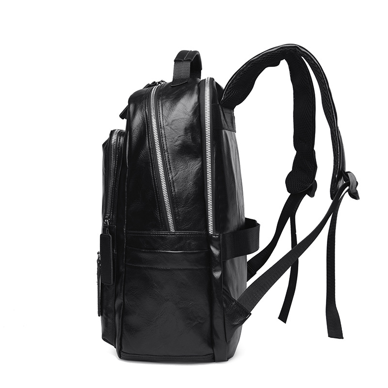 Pánsky PU batoh na 15-palcový notebook, objem 20–35L, mestský minimalistický dizajn, zakrivené ramenné popruhy