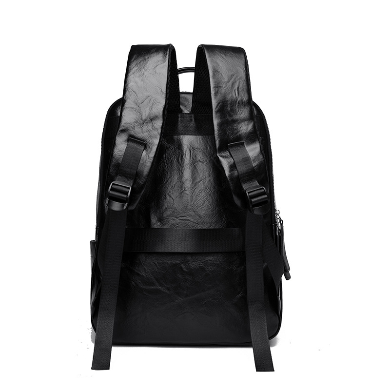 Pánsky PU batoh na 15-palcový notebook, objem 20–35L, mestský minimalistický dizajn, zakrivené ramenné popruhy