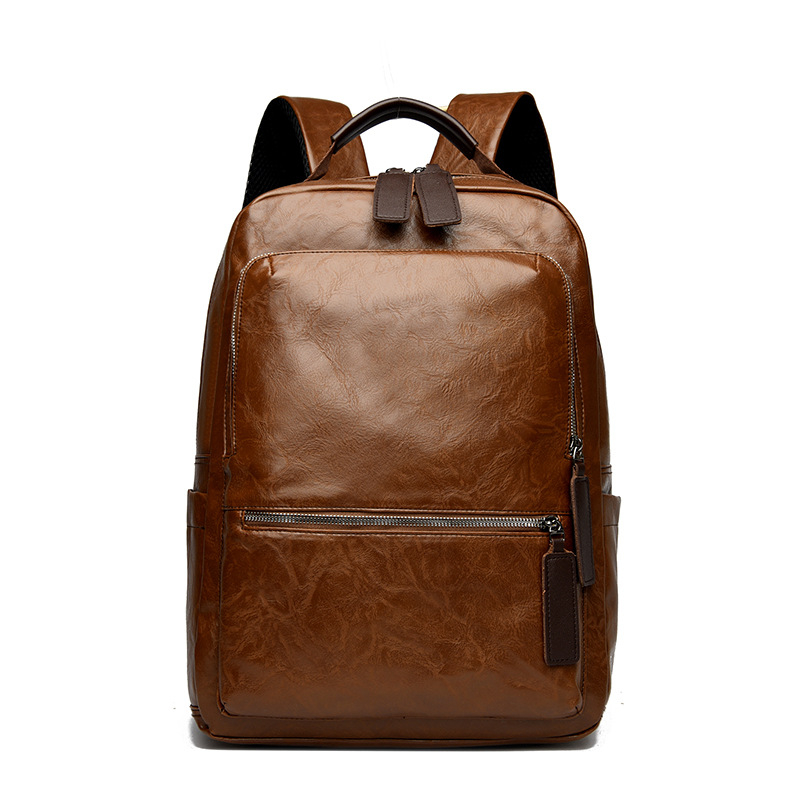 Pánsky PU batoh na 15-palcový notebook, objem 20–35L, mestský minimalistický dizajn, zakrivené ramenné popruhy