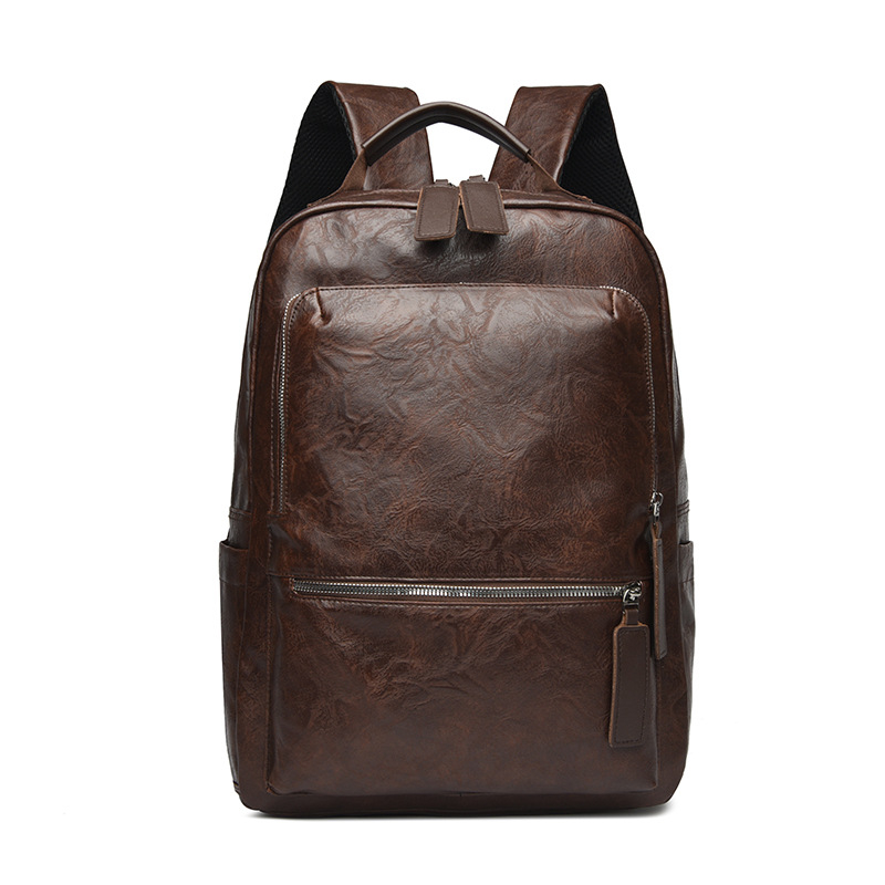 Pánsky PU batoh na 15-palcový notebook, objem 20–35L, mestský minimalistický dizajn, zakrivené ramenné popruhy