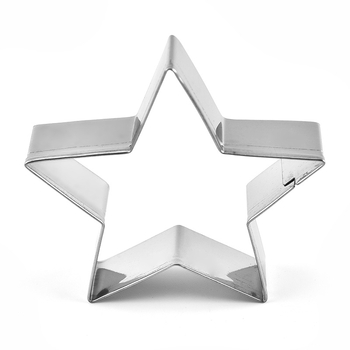 Set de 5 forme pentru biscuiți în formă de stea, oțel inoxidabil, pentru coacere acasă