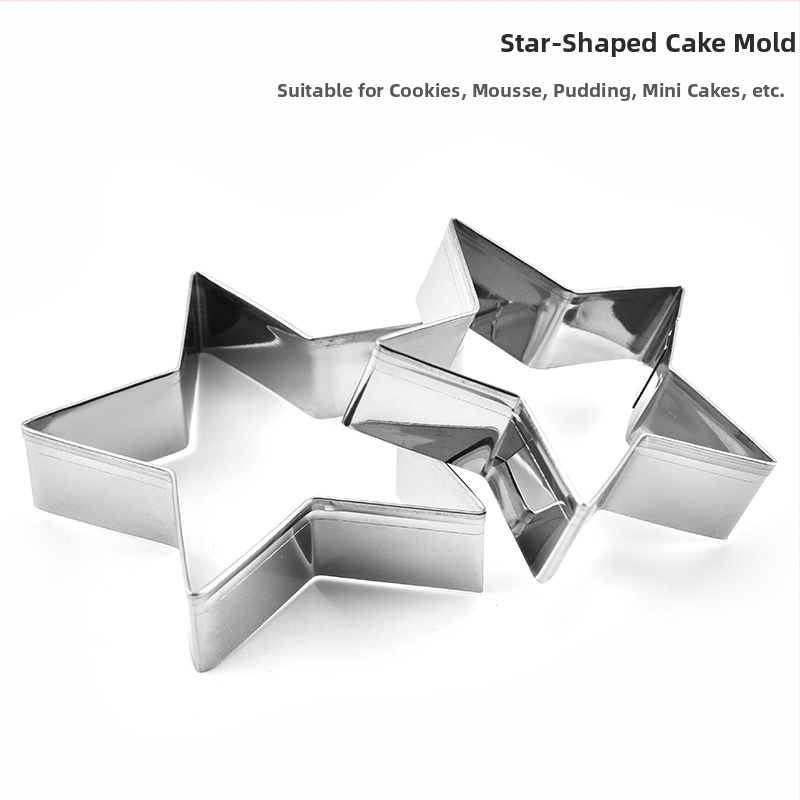 5 dalių žvaigždžių formų išpjovėjų rinkinys, nerūdijantis plienas, namų kepimui
