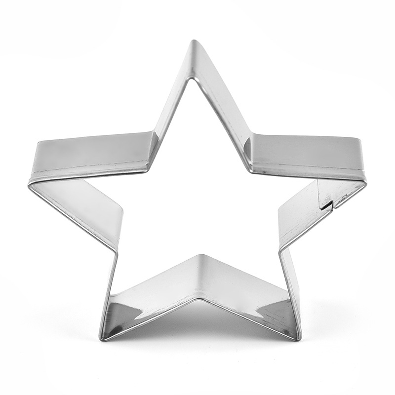 Set de 5 forme pentru biscuiți în formă de stea, oțel inoxidabil, pentru coacere acasă