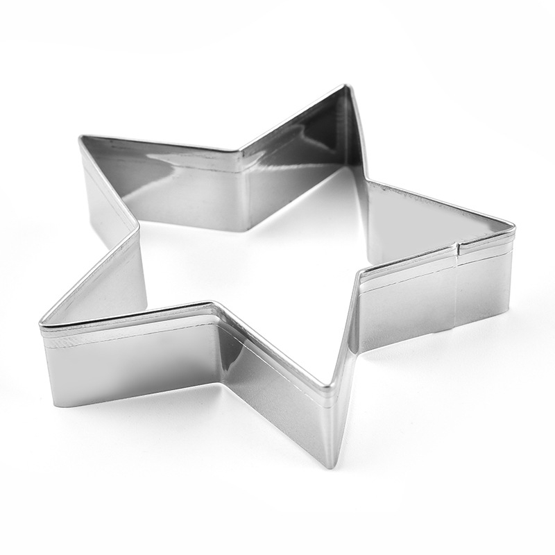 Set de 5 forme pentru biscuiți în formă de stea, oțel inoxidabil, pentru coacere acasă