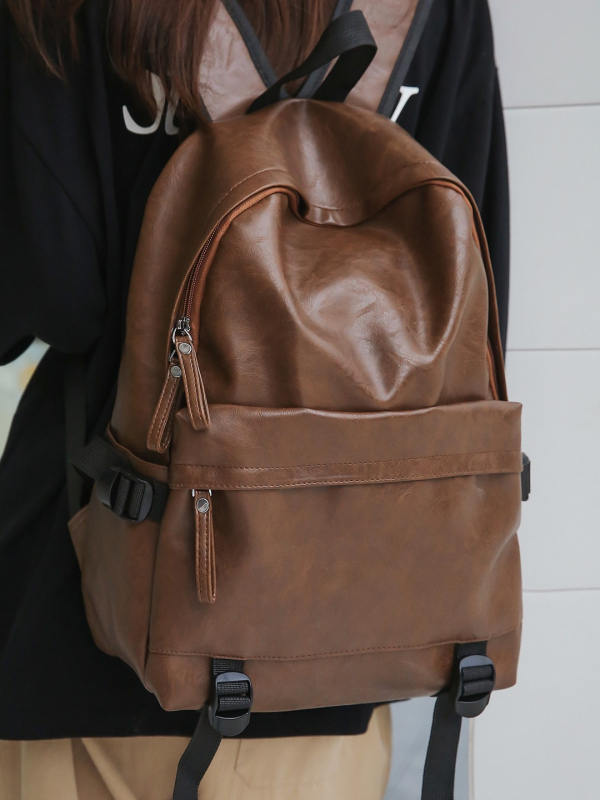 PU mekana kožna ruksak za kampus i putovanja | unisex, kompatibilan s 14-inčnim laptopom, vodootporan, volumen 20-35 L, jastučni sustav zraka na ramenima