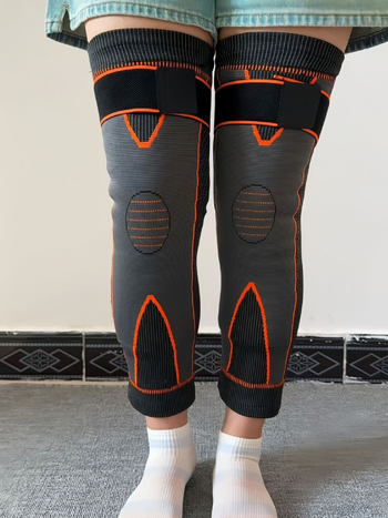 Vuneni koljeni štitnici s kaišima, debeli i produženi, unisex, za zagrijavanje nogu