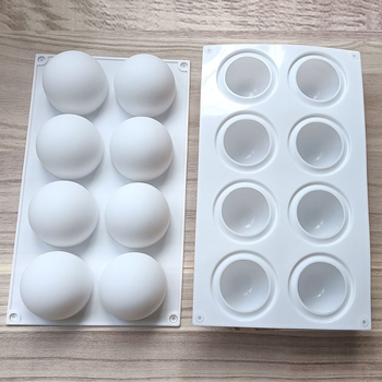 Szilikon tortaforma, gömb alakú, 8 darabos, csokoládétorta kókuszos töltelékkel