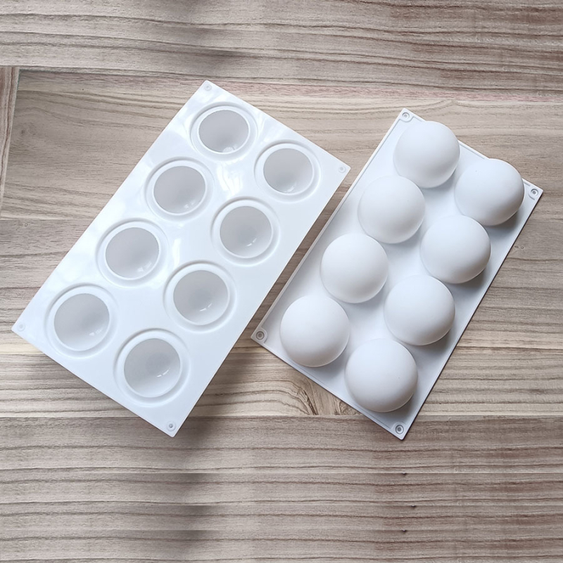 Szilikon tortaforma, gömb alakú, 8 darabos, csokoládétorta kókuszos töltelékkel