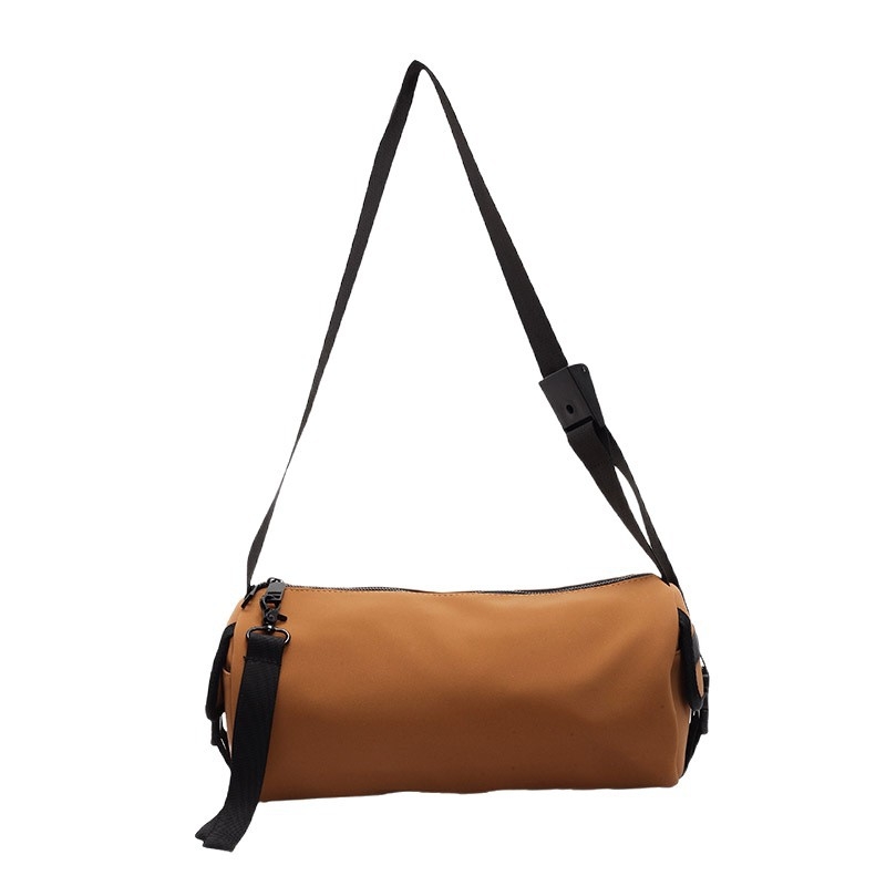 Crossbody torba cilindričnog oblika od Oxford platna, zatvarač, unutarnja džep sa zatvaračem