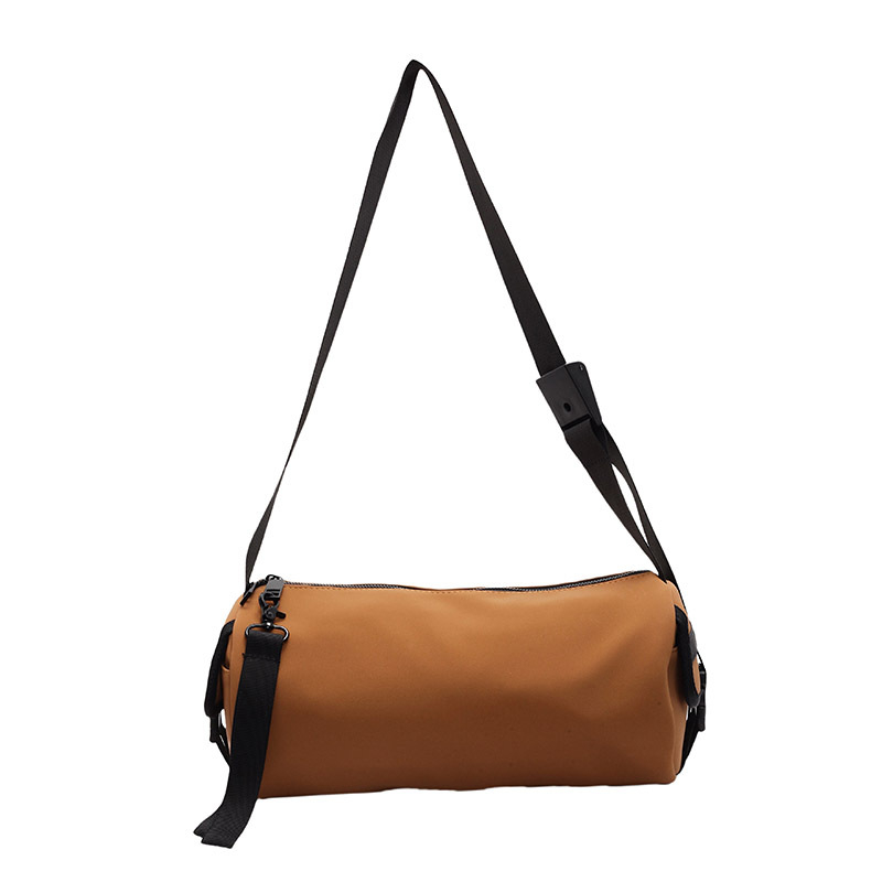 Crossbody torba cilindričnog oblika od Oxford platna, zatvarač, unutarnja džep sa zatvaračem