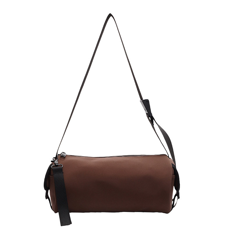 Crossbody torba cilindričnog oblika od Oxford platna, zatvarač, unutarnja džep sa zatvaračem