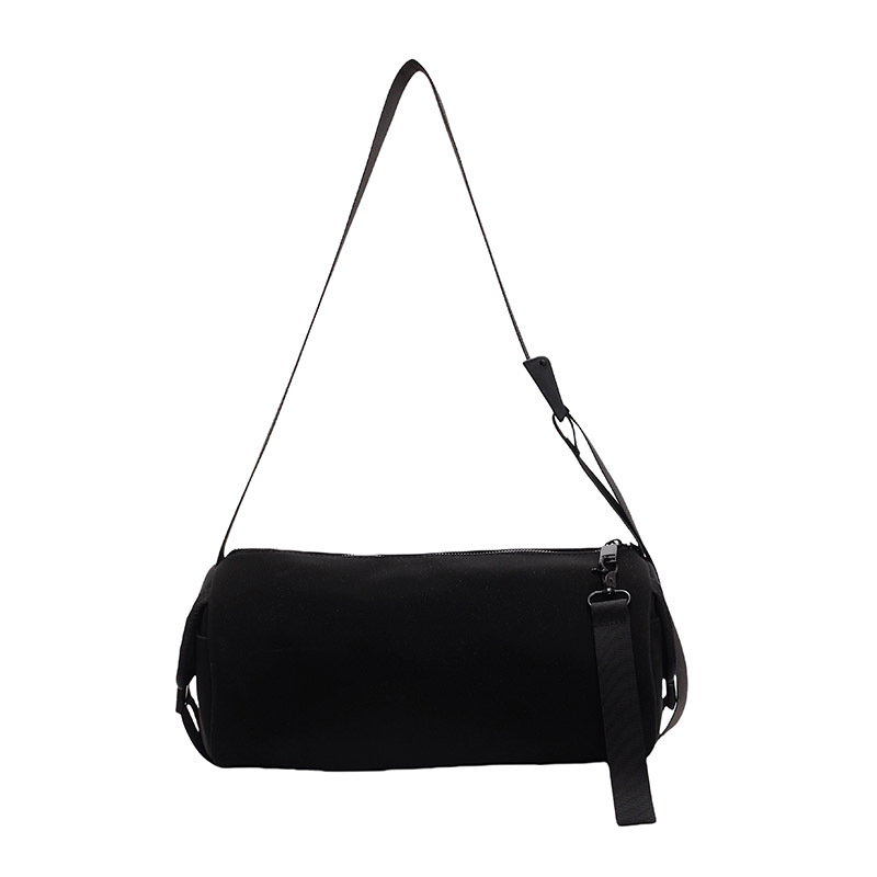 Crossbody torba cilindričnog oblika od Oxford platna, zatvarač, unutarnja džep sa zatvaračem