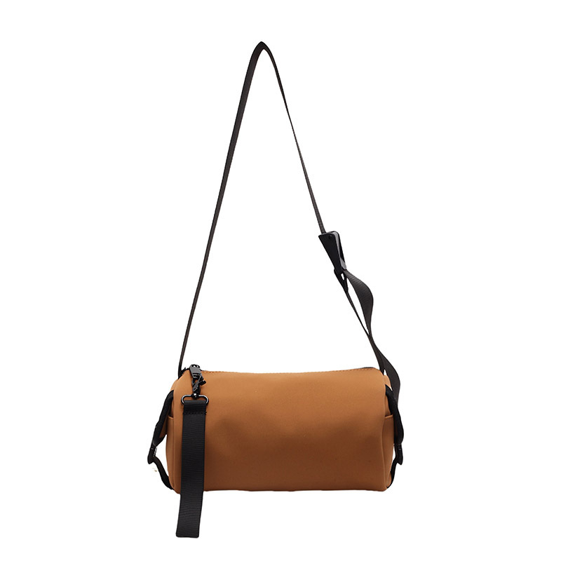 Crossbody torba cilindričnog oblika od Oxford platna, zatvarač, unutarnja džep sa zatvaračem
