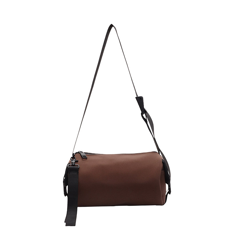 Crossbody torba cilindričnog oblika od Oxford platna, zatvarač, unutarnja džep sa zatvaračem