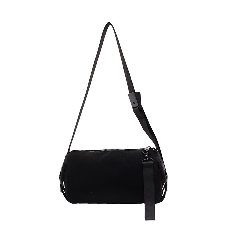 Crossbody torba cilindričnog oblika od Oxford platna, zatvarač, unutarnja džep sa zatvaračem