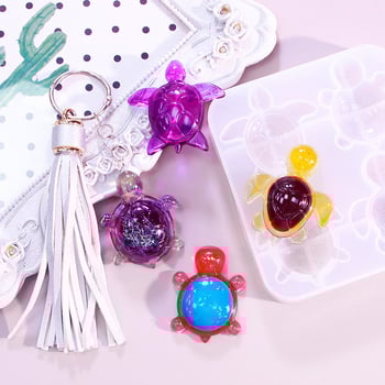 Silikon teknősbéka forma DIY gyanta ékszerekhez, szabálytalan alak, kulcstartó