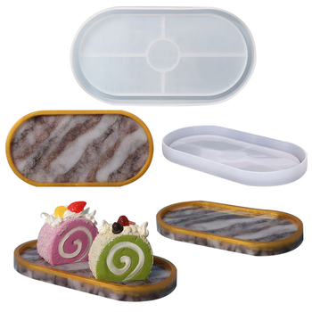 Silicone kalup za epoksidnu smolu, ovalna ploča stola, nepravilan oblik, DIY smola