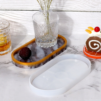 Silicone kalup za epoksidnu smolu, ovalna ploča stola, nepravilan oblik, DIY smola
