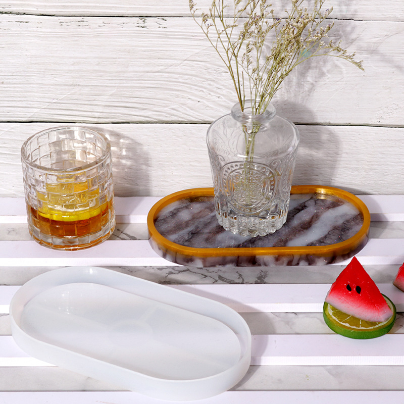 Silicone kalup za epoksidnu smolu, ovalna ploča stola, nepravilan oblik, DIY smola