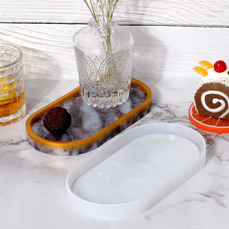 Silicone kalup za epoksidnu smolu, ovalna ploča stola, nepravilan oblik, DIY smola