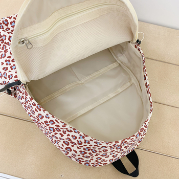 Leopard mintás iskolatáska campus stílusban, nagy kapacitású, modern és sokoldalú a tanuláshoz