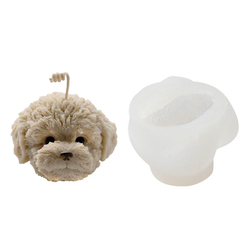 3D silikonska kalupa za glavu Teddy psa – za gips svijeće i pečenje, nepravilni oblik, starinski-retro stil