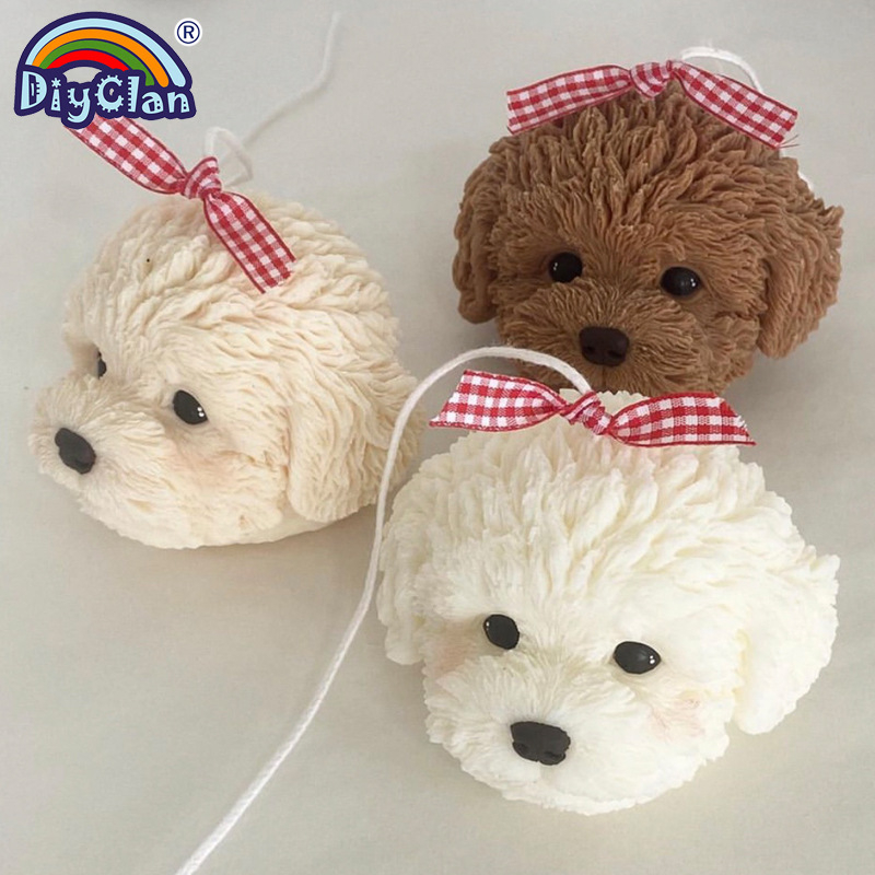 3D silikonska kalupa za glavu Teddy psa – za gips svijeće i pečenje, nepravilni oblik, starinski-retro stil