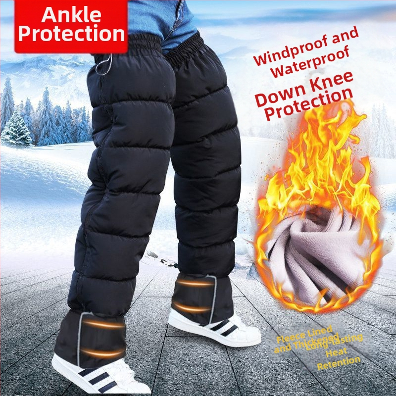 Zimné kolenné chrániče s jemnou flísovou podšívkou, hrubé a vetruodolné pre cyklistiku, unisex