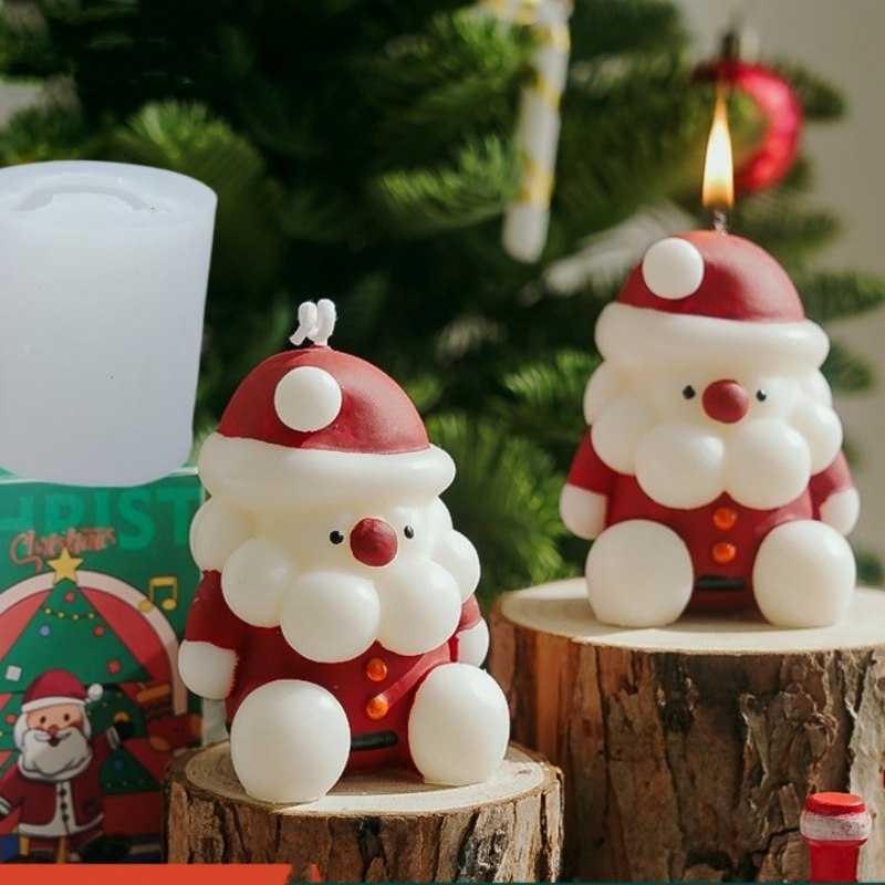 Silikonska kalupa za pečenje s likom Djeda Božićnjaka – za aromatične svijeće, gipsane ukrase i torte
