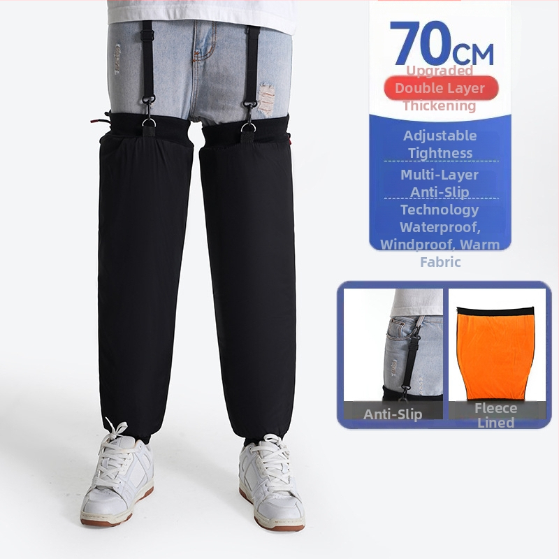 Zimné kolenné chrániče na motocykel, podšité fleece, hrubé, vetruodolné, pre dospelých