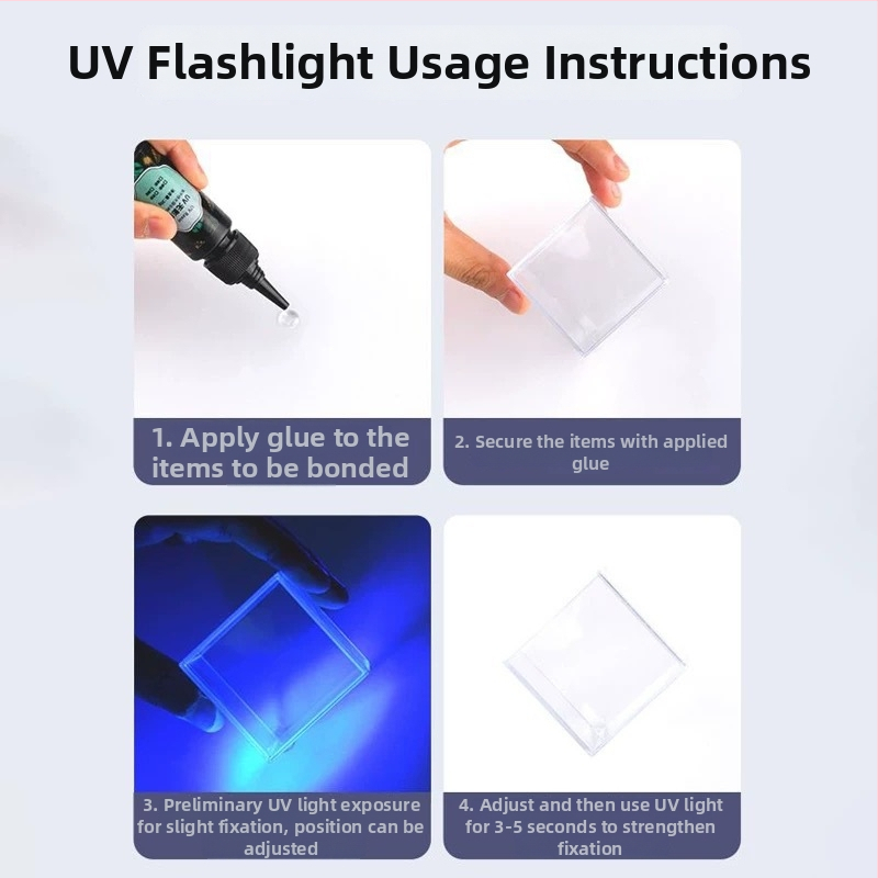 UV lampa na vytvrdzovanie lepidla 365 nm — malé LED svietidlo 5W, dobíjateľná batéria 1200 mAh, prenosné pre každodenné nosenie