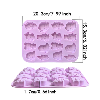 Szilikon mold 16 üreggel, 8 szellem Halloween motívummal – sütéshez, csokoládéhoz és zselékhez