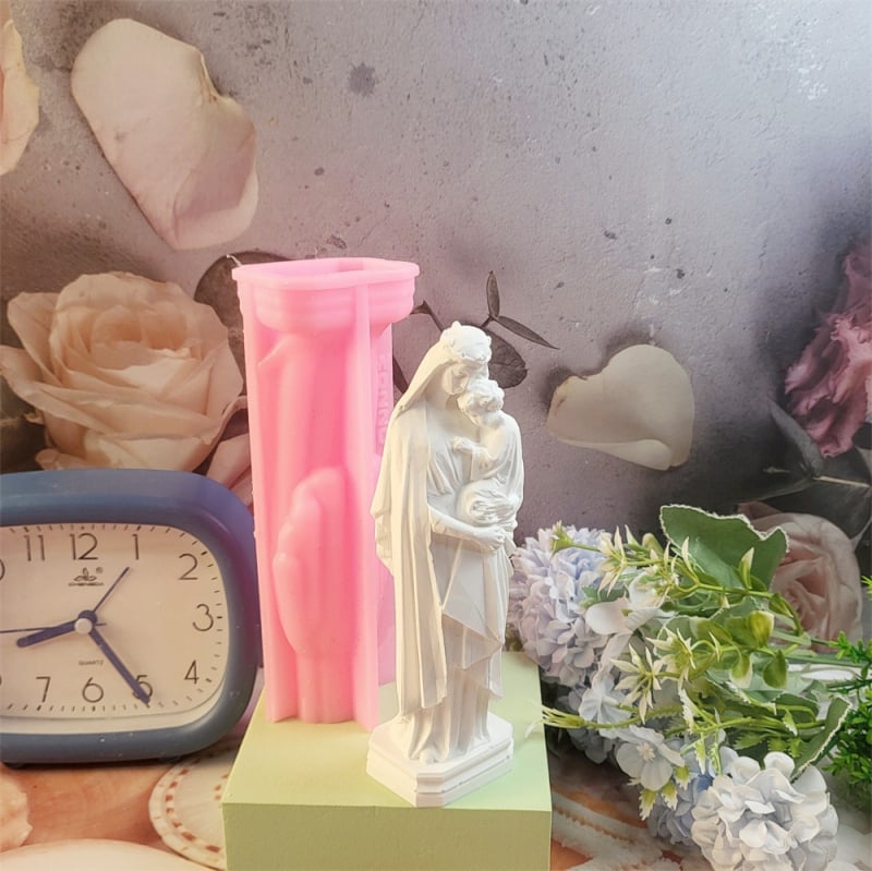 Silikonska forma za gipsane ukrase Djevice Marije i svijeće – DIY, W0220