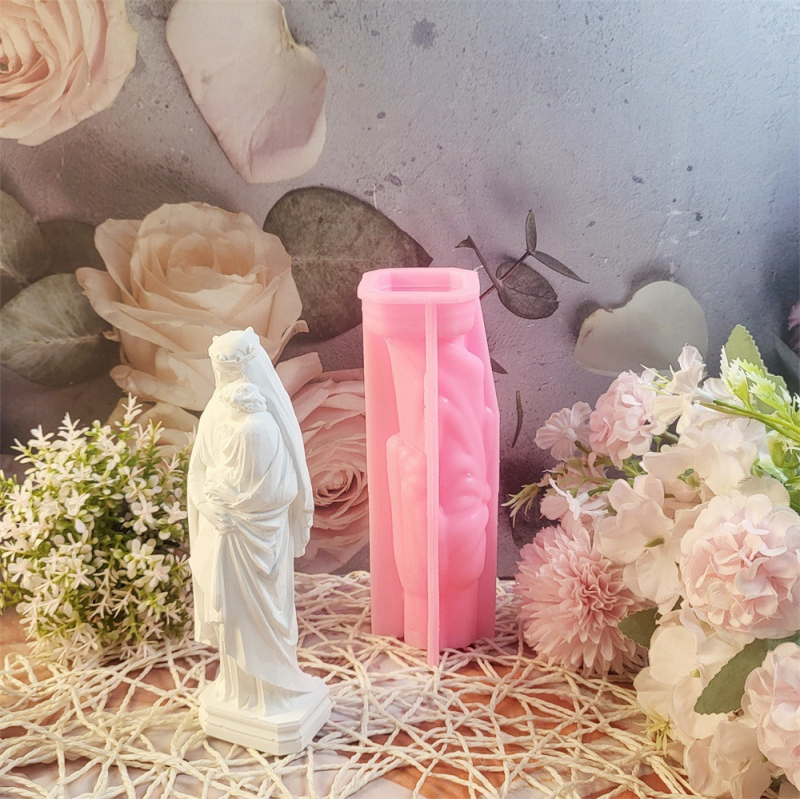Silikonska forma za gipsane ukrase Djevice Marije i svijeće – DIY, W0220